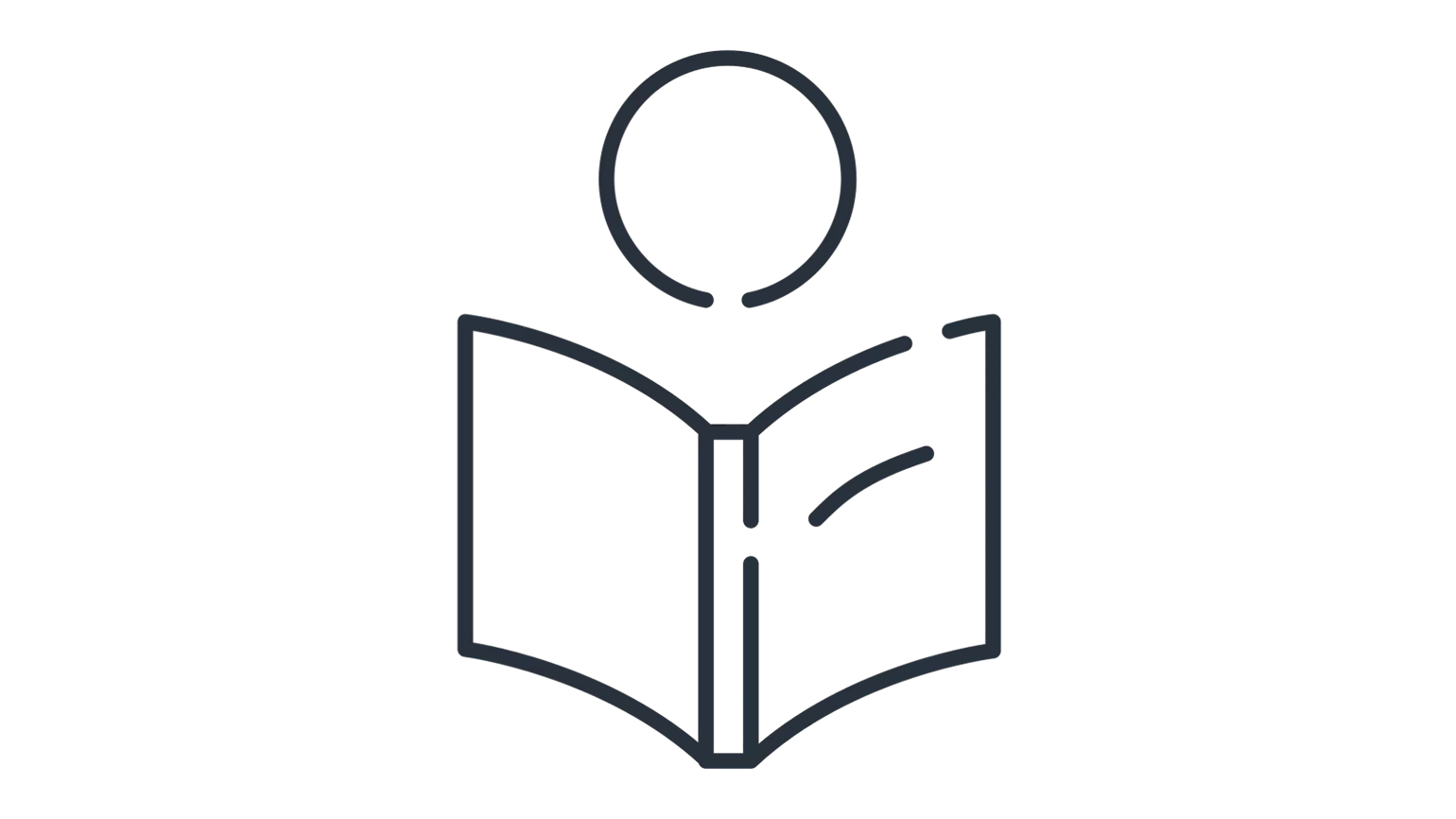 graues Icon: Person beim Lesen